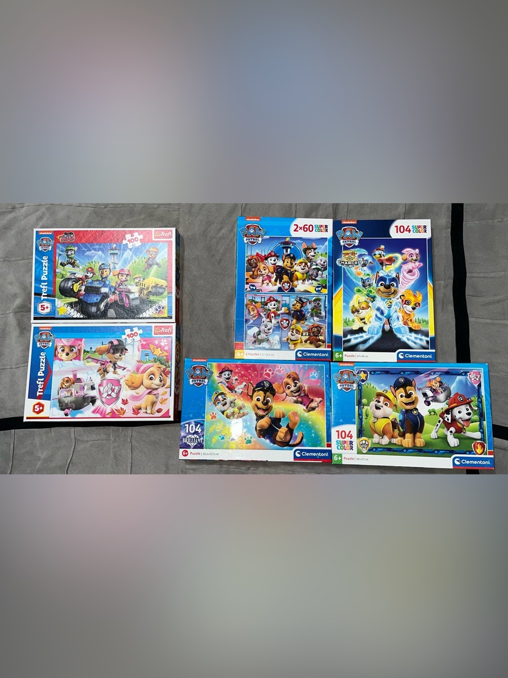 6 PAW Patrol Cardboard Puzzles (Trefl & Clementoni) - PERFECT CONDITION
